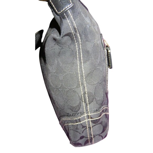 Coach 2006 Black Jacquard & Leather Signature Messenger Crossbody Satchel Bag - Picture 3 of 14